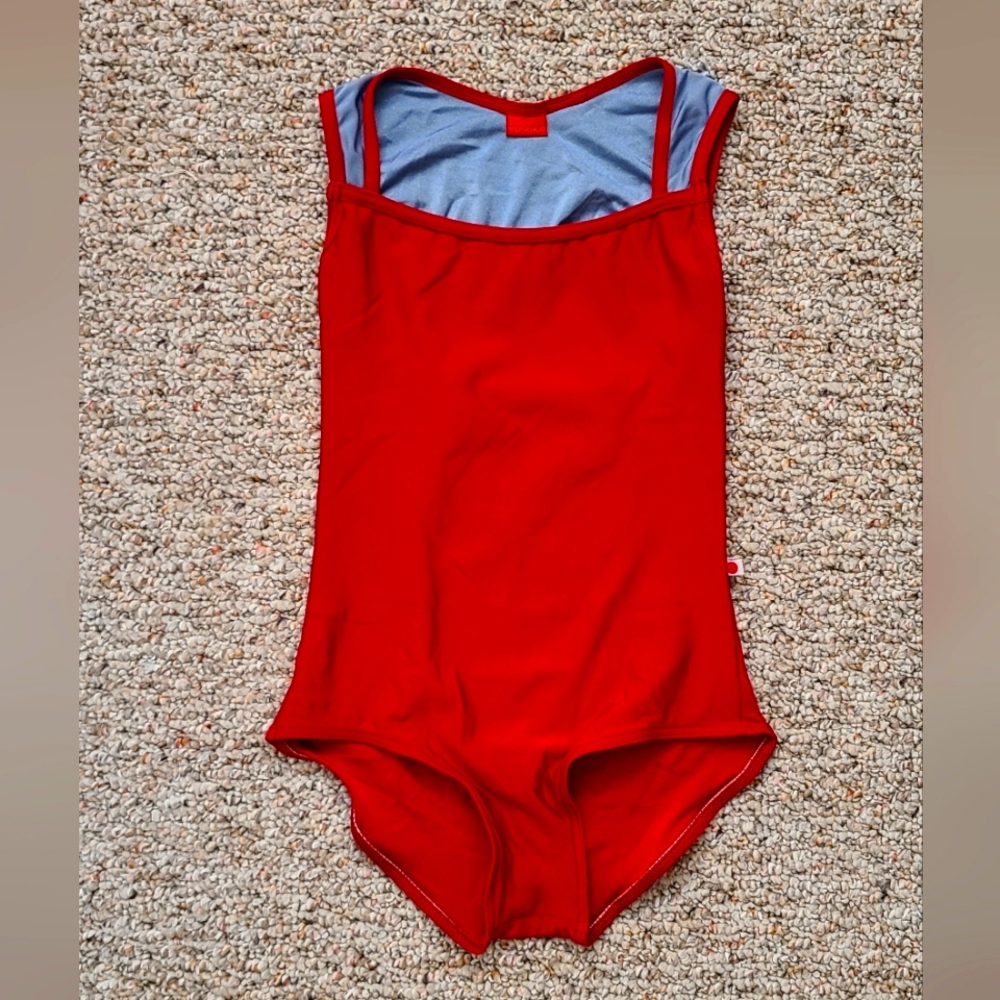 Yumiko “Becky” Leotard S | Red/Blue | Ballet Leg